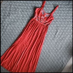 Xhilaration Red Boho Floral Maxi Dress-Size XS